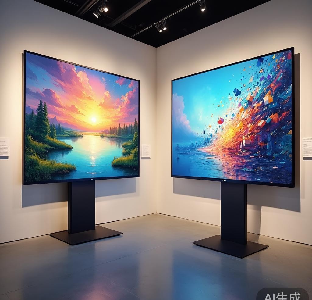 AI image generators producing artistic outputs with different style options