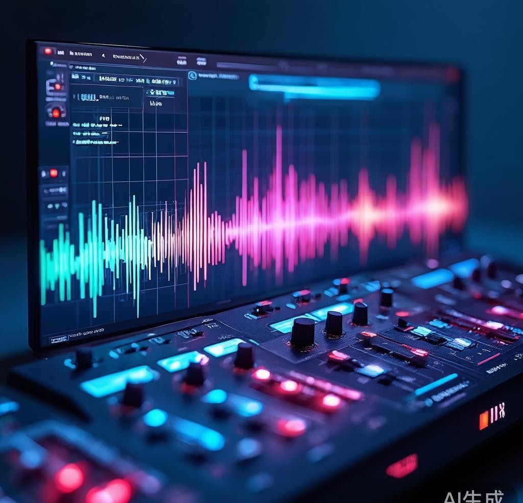 AI music generator creating songs with multi-track audio production interface