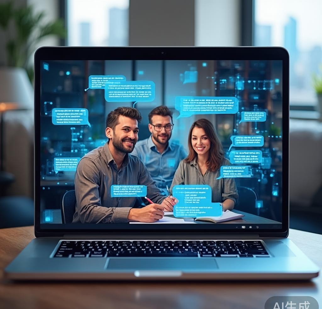 AI meeting assistant automatically transcribing conversation in real time