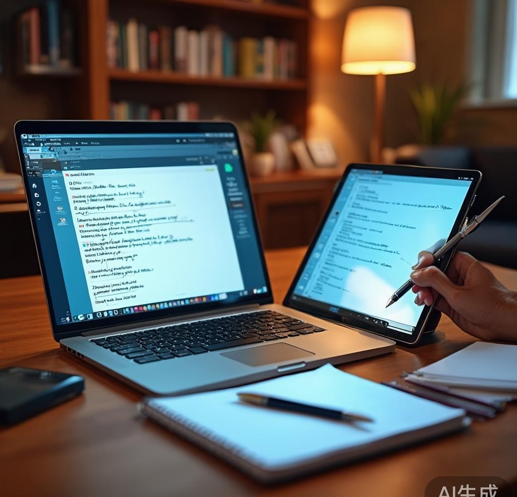 AI note-taking app organizing handwritten and digital notes across devices