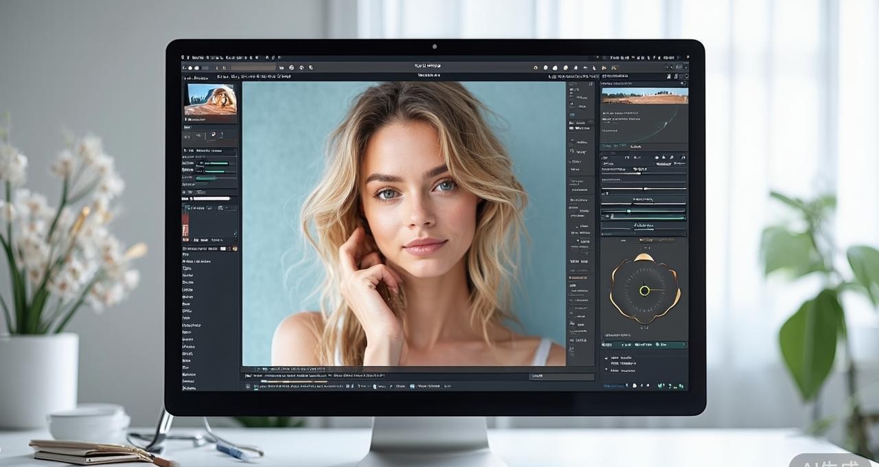 Professional photo editing software removing watermarks from stock photos