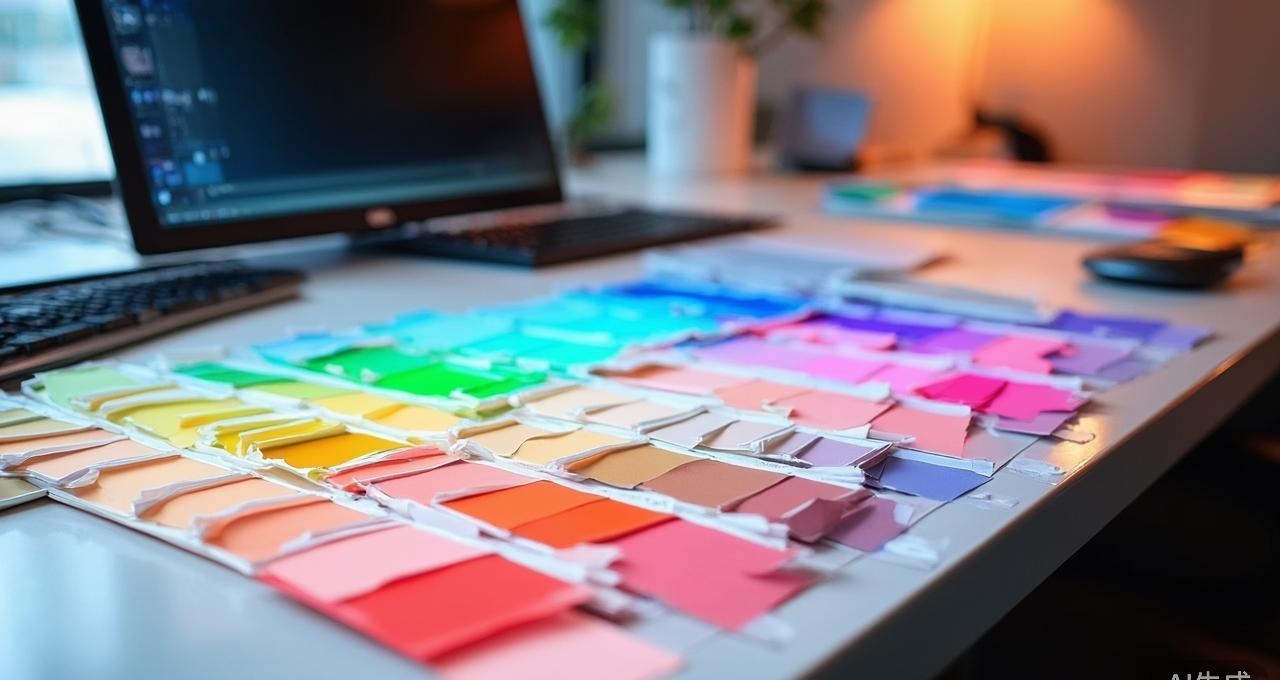 Beautiful color palette swatches arranged in harmonious combinations
